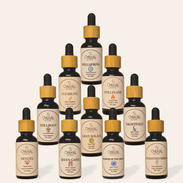 Miscele di oli essenziali The Magic Apothecary, collage delle miscele di oli essenziali The Magic Apothecary