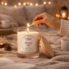 Devote, aromatherapy candle, hand lighting the candle, cozy atmosphere, for love and connection, The Magic Apothecary